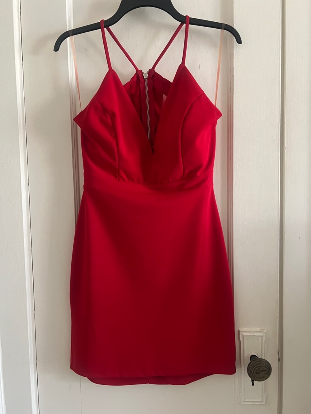 Red Spaghetti-Strap Mini Dress